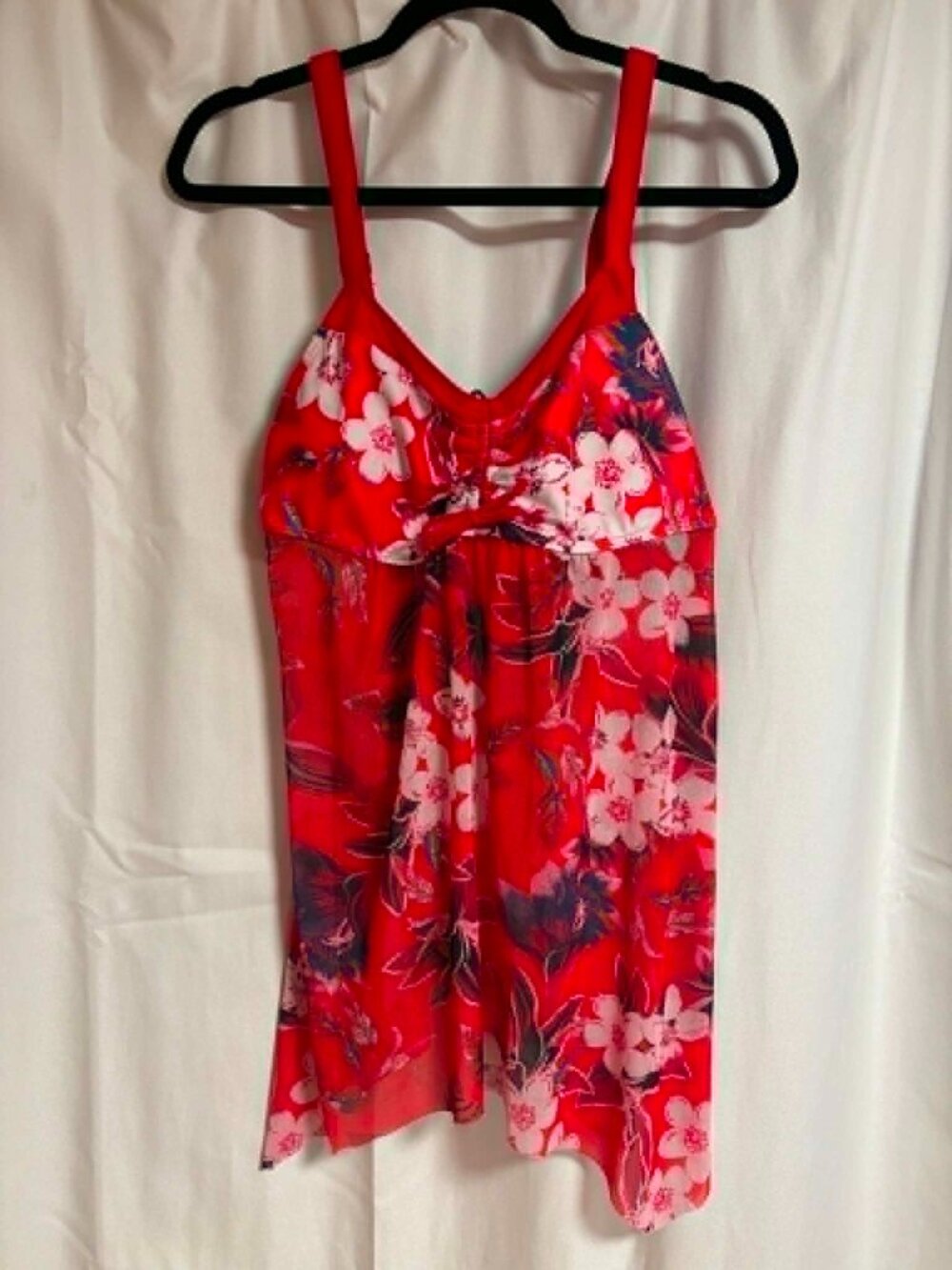 Tropical Tankini with Padded Top & Sheer Body Size L